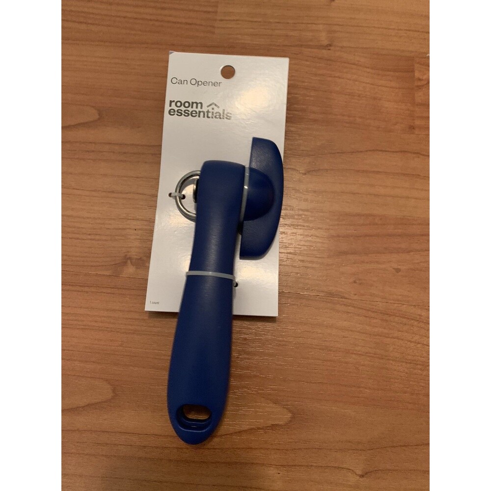 Room Essentials Manual Can Opener Hard Plastic & Medal Blue